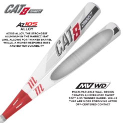 Marucci CAT 8 Connect BBCOR (-3) Baseball Bat: MCBCC8 -Baseball Bats shop cat8 connect az105 mvwd
